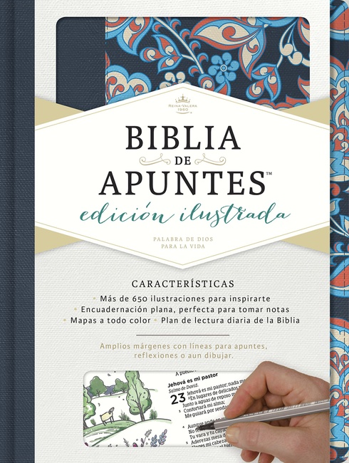 Biblia Reina Valera 1960 de Apuntes, Edición ilustrada. Tela en rosado y azul / Illustrator’s NoteTaking Bible RVR 1960. Cloth over Board, Blue and Pink (Spanish Edition)