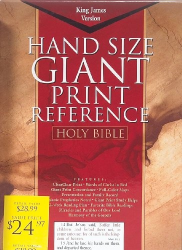 KJV Giant Print Reference Bible, Black Genuine Leather Indexed (King James Version)