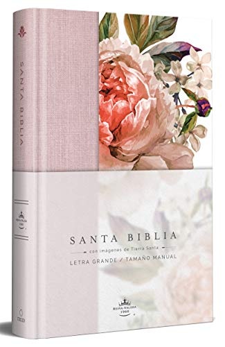 Biblia Reina Valera 1960 letra grande. Tapa Dura, Tela rosada con flores, tamaÃ±o manual / Bible RVR 1960. Handy Size, Large Print, Hardcover, Pink (Spanish Edition)