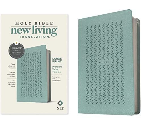NLT Large Print Premium Value Thinline Bible, Filament Enabled Edition (Leatherlike, Eucalyptus Teal)