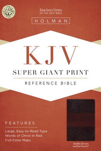 KJV Super Giant Print Reference Bible, Saddle Brown LeatherTouch