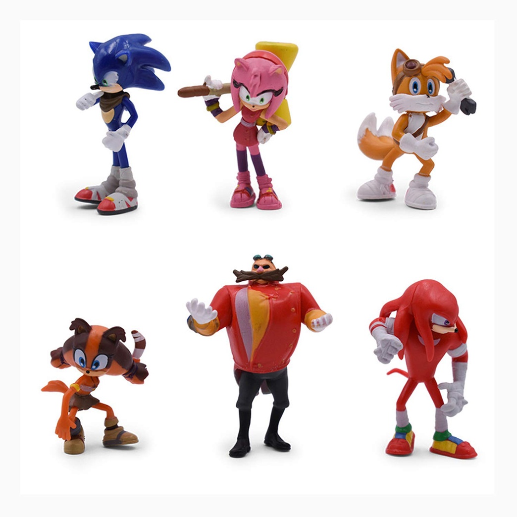 JoySee 6pcs Sonic The Hedgehog Action Figures, Cake Toppers, 5-7 cm