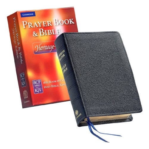 Heritage Edition Prayer Book and Bible CPKJ424 Black Calf Split Leather
