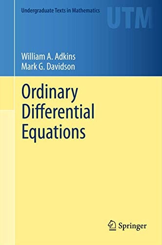 Ordinary Differential Equations (Undergraduate Texts in Mathematics)