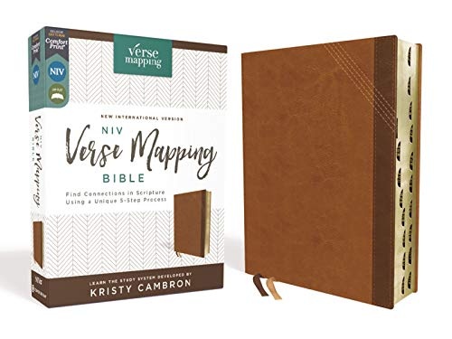 NIV, Verse Mapping Bible, Leathersoft, Brown, Thumb Indexed, Comfort Print