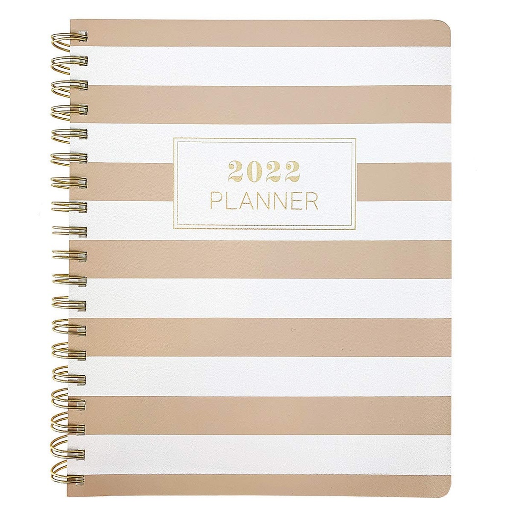 Graphique Designer Planners - 18-Month Dated Calendar - Stripe - Spiral Personal Planner - Monthly & Weekly Agenda, Notes, & Stickers - For School, Work, or Home - Jul 2021-Dec 2022 (8" x 10")