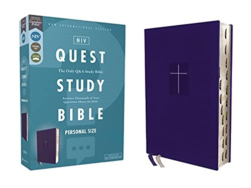 NIV Quest Study Bible, Personal Size, Leathersoft, Thumb Indexed, Comfort Print