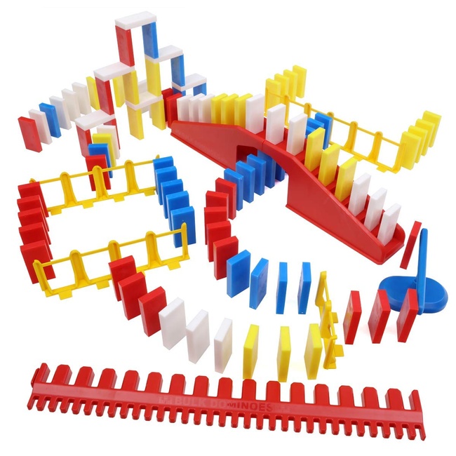 Bulk Dominoes Pro-Domino Kit | Dominoes Set, STEM STEAM Small Toys, Family Games for Kids, Kids Toys and Games, Building, Toppling, Chain Reaction Sets (Basic)