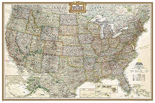 National Geographic: United States Executive Wall Map (Poster Size: 36 x 24 inches) (National Geographic Reference Map)
