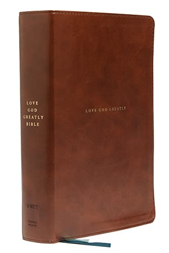 NET, Love God Greatly Bible, Leathersoft, Brown, Thumb Indexed, Comfort Print
