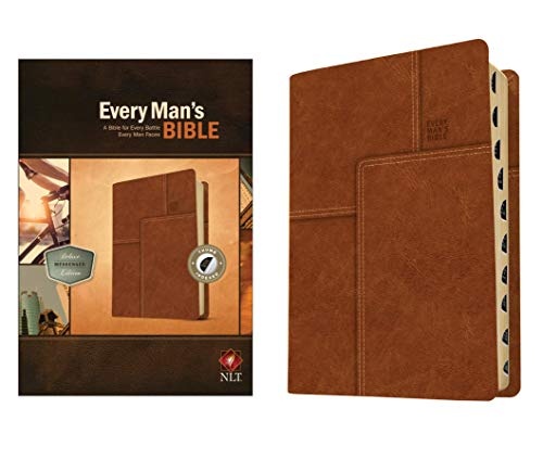 Every Man's Bible: New Living Translation, Deluxe Messenger Edition (LeatherLike, Brown, Indexed) â Study Bible for Men with Study Notes, Book Introductions, and 44 Charts