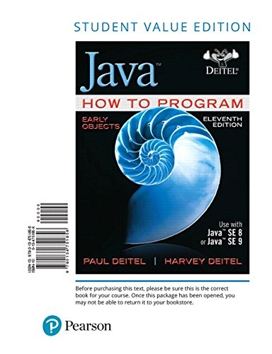Java How to Program, Early Objects, Student Value Edition