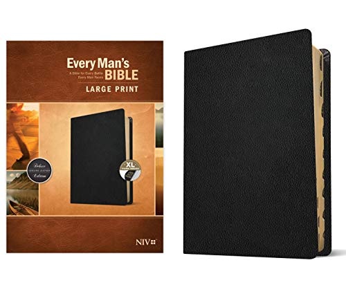 Every Man's Bible Niv, Large Print (Genuine Leather, Black, Indexed)