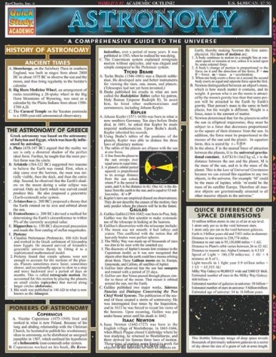Astronomy (Quickstudy Reference Guides - Academic)