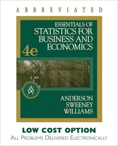 Essentials of Statistics for Business and Economics, Abbreviated Edition (with Homework and CengageNOW Printed Access Card)