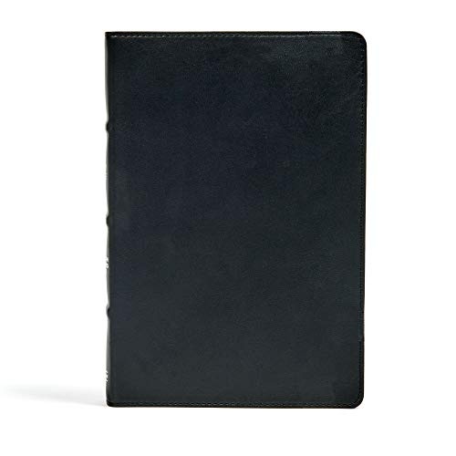 CSB Large Print Ultrathin Reference Bible, Black Premium Leather, Black Letter Edition, Indexed