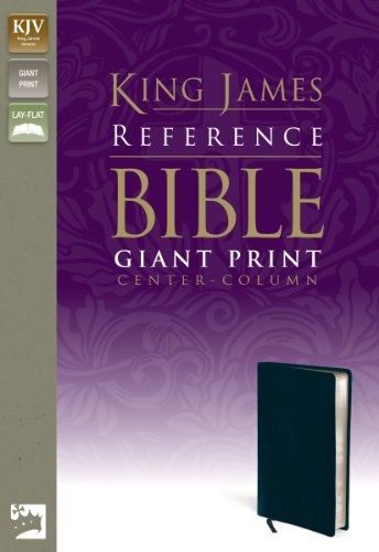 KJV, Reference Bible, Giant Print, Bonded Leather, Navy, Red Letter Edition
