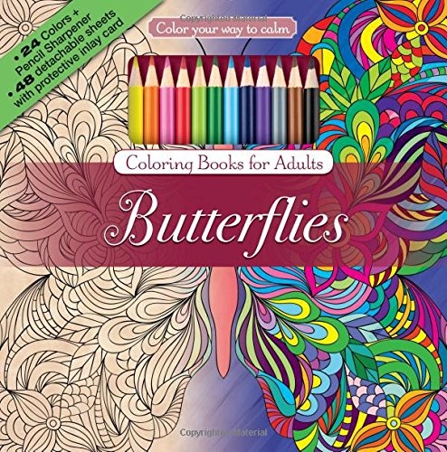 Butterflies Adult Coloring Book Set With 24 Colored Pencils And Pencil  Sharpener Included: Color Your Way To Calm - Newbourne Media -  9781988137605 - 1988137608 - Stevens Books