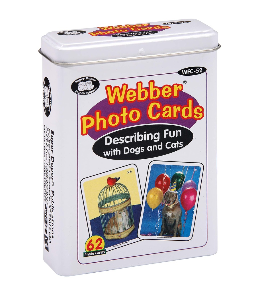 Super Duper Publications Webber “Describing Fun with Dogs and Cats” Photo Card Deck Educational Learning Resource for Children