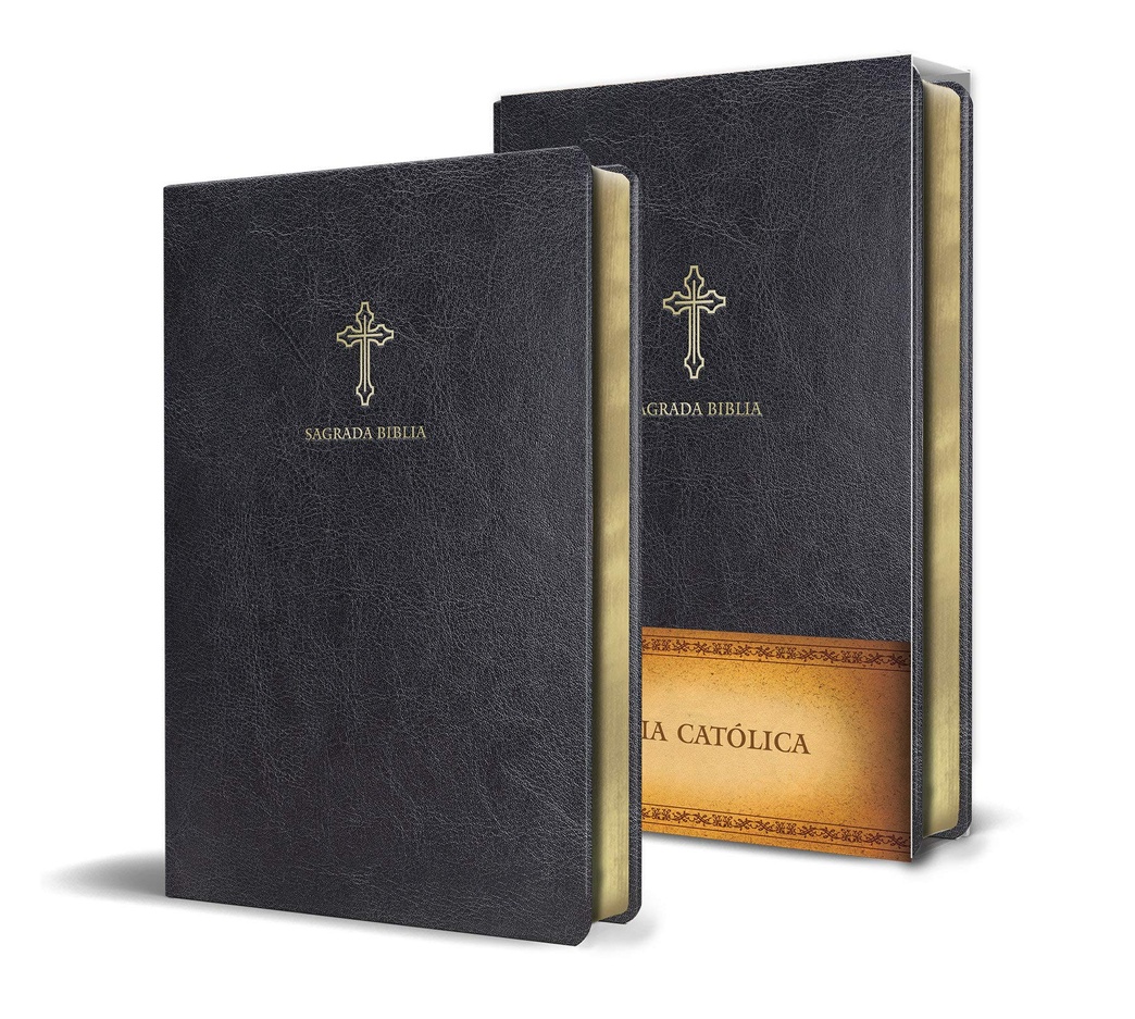 Biblia Católica en español. Símil piel negro, tamaño compacto / Catholic Bible. Spanish-Language, Leathersoft, Black, Compact (Spanish Edition)
