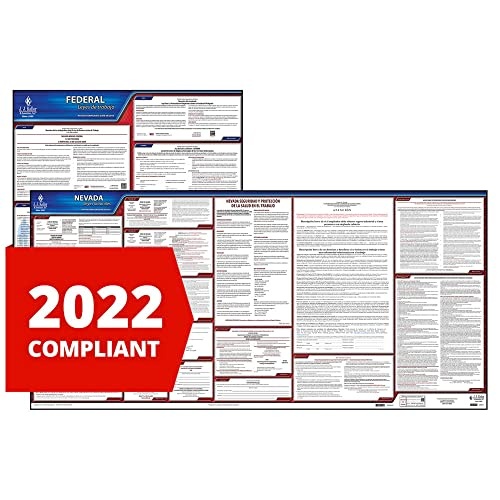 2022 Nevada and Federal Labor Law Poster Set (Spanish, NV State) - OSHA Compliant Laminated Poster Set