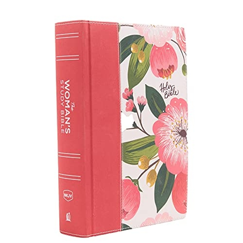 The NKJV, Woman's Study Bible, Cloth over Board, Pink Floral, Red Letter, Full-Color Edition, Thumb Indexed: Receiving God's Truth for Balance, Hope, and Transformation