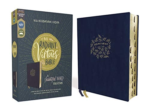 NIV, Radiant Virtues Bible: a Beautiful Word Collection, Leathersoft, Navy, Red Letter, Thumb Indexed, Comfort Print