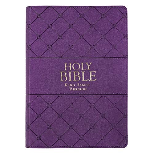 KJV Holy Bible, Super Giant Print, Purple Faux Leather w/Ribbon Marker, Red Letter, King James Version
