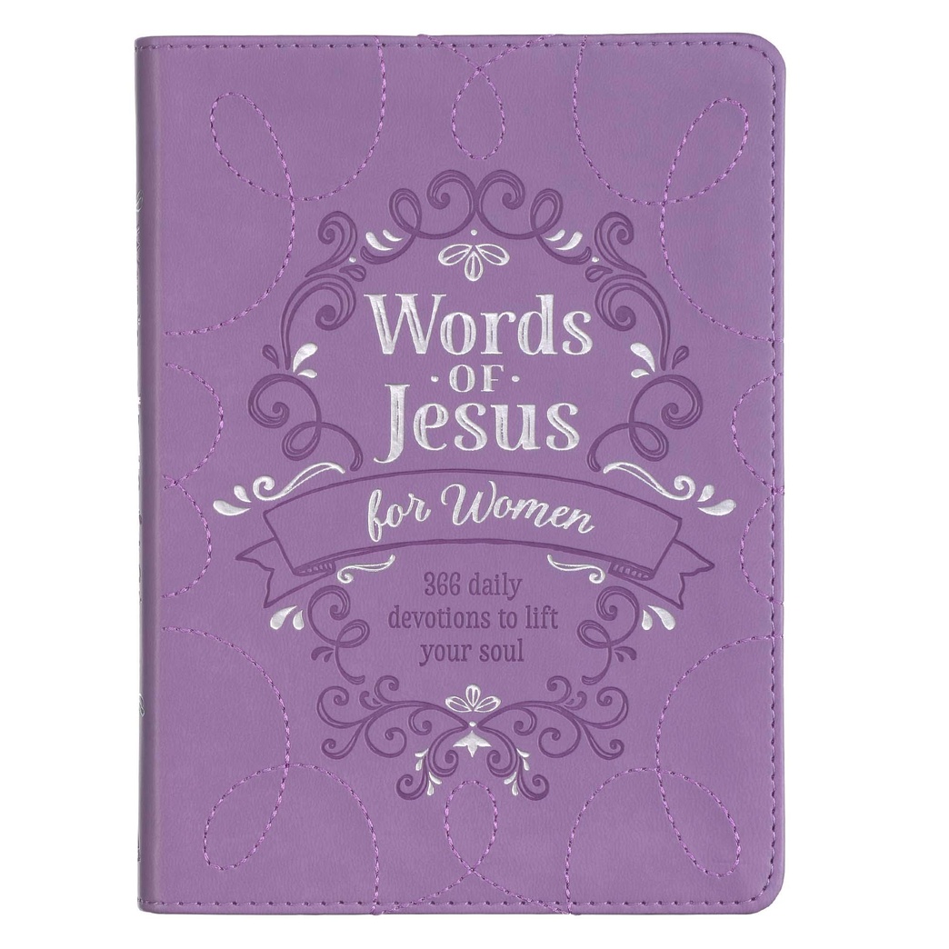 Words Of Jesus For Women, 366-Day Devotional For Women On The Words Of Jesus Purple Faux Leather Flexcover Gift Book w/Ribbon Marker
