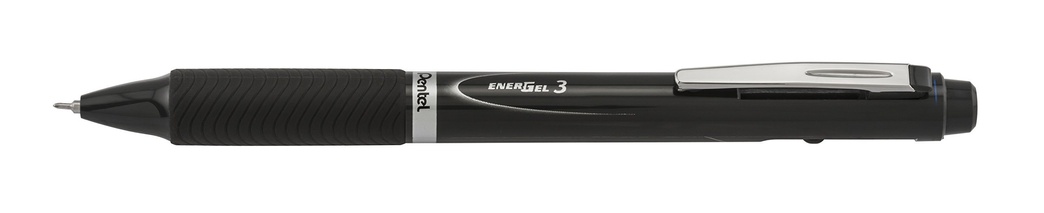 Pentel EnerGel 3 Multi-Function, 3-Ink Gel Pen, (0.5mm) Fine Line, Gray Barrel - BLC35N