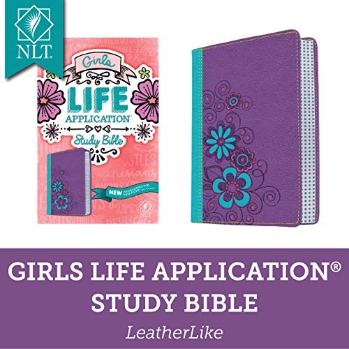 Tyndale NLT Girls Life Application Study Bible, TuTone (LeatherLike, Purple/Teal), NLT Bible with Over 800 Notes and Features, Foundations for Your Faith Sections