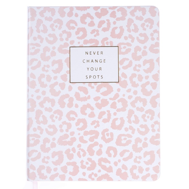 Graphique Vegan Leather Spiral Journal, Cheetah  – 6” x 8", 192 Lined Pages, Embellished in Gold Foil on the Cover – Perfect for Taking Notes, Lists and More (PUS019)