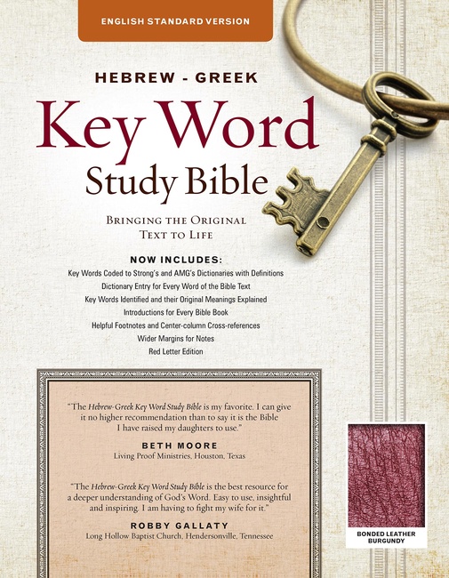 The Hebrew-Greek Key Word Study Bible: ESV Edition, Burgundy Genuine Leather (Key Word Study Bibles)