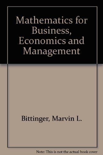 Mathematics for Business, Economics and Management