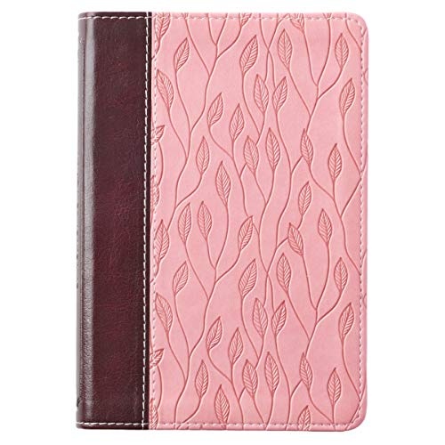 KJV Holy Bible, Compact Pink and Brown Faux Leather w/Ribbon Marker, Red Letter, King James Version