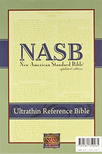 New American Standard Ultrathin Reference Bible; Black Genuine Leather