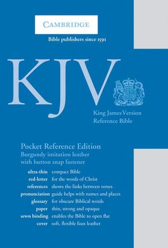 KJV Pocket Reference Edition KJ242:XRF Burgundy Imitation Leather, with Flap Fastener