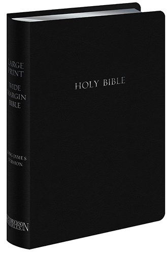 The Holy Bible: King James Version, Black Bonded Leather, Wide Margin Bible