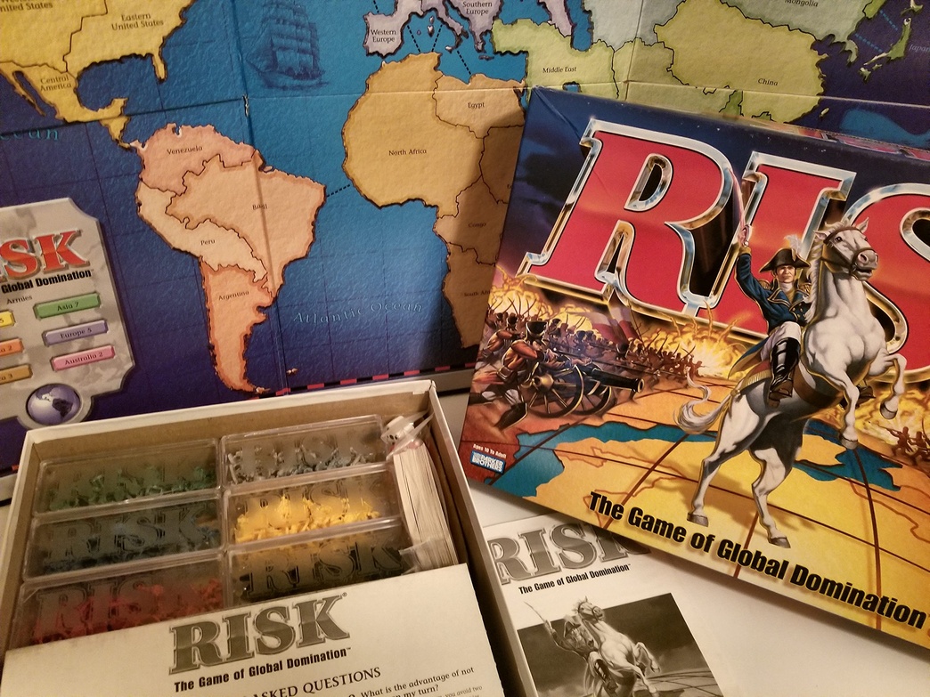 Parker Brothers Risk 1998 Board Game with Army Shaped Pieces