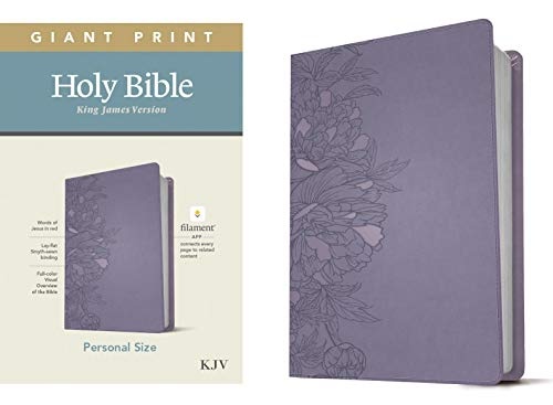 KJV Personal Size Giant Print Holy Bible (Red Letter, LeatherLike, Peony Lavender): Includes Free Access to the Filament Bible App Delivering Study Notes, Devotionals, Worship Music, and Video