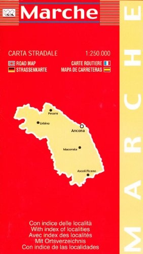 Marche: Regional Map with Index (Italian Edition) (English, Spanish, French, Italian and German Edition)