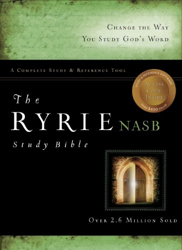 The Ryrie NAS Study Bible Genuine Leather Black Red Letter