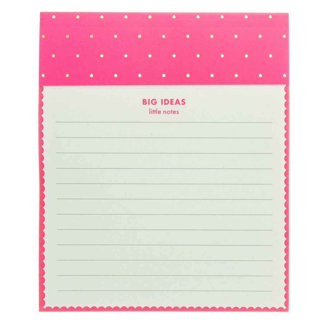 Graphique de France Neon Scallop Jotter Notepad in Pink and White 4.5" x 5.5" x 1"