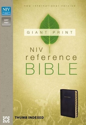 NIV, Reference Bible, Giant Print, Imitation Leather, Black, Indexed