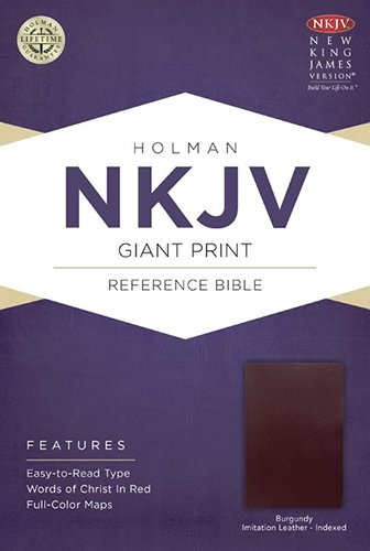 NKJV Giant Print Reference Bible, Burgundy Imitation Leather Indexed