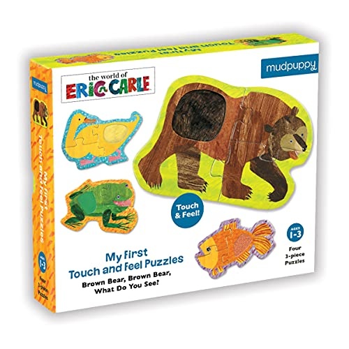 Mudpuppy The World of Eric Carle My First Touch & Feel Bear Puzzle (12 Piece), Brown