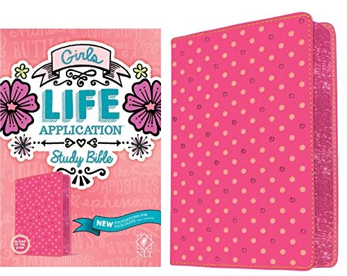 Tyndale NLT Girls Life Application Study Bible, TuTone (LeatherLike, Pink/Glow), NLT Bible with Over 800 Notes and Features, Foundations for Your Faith Sections