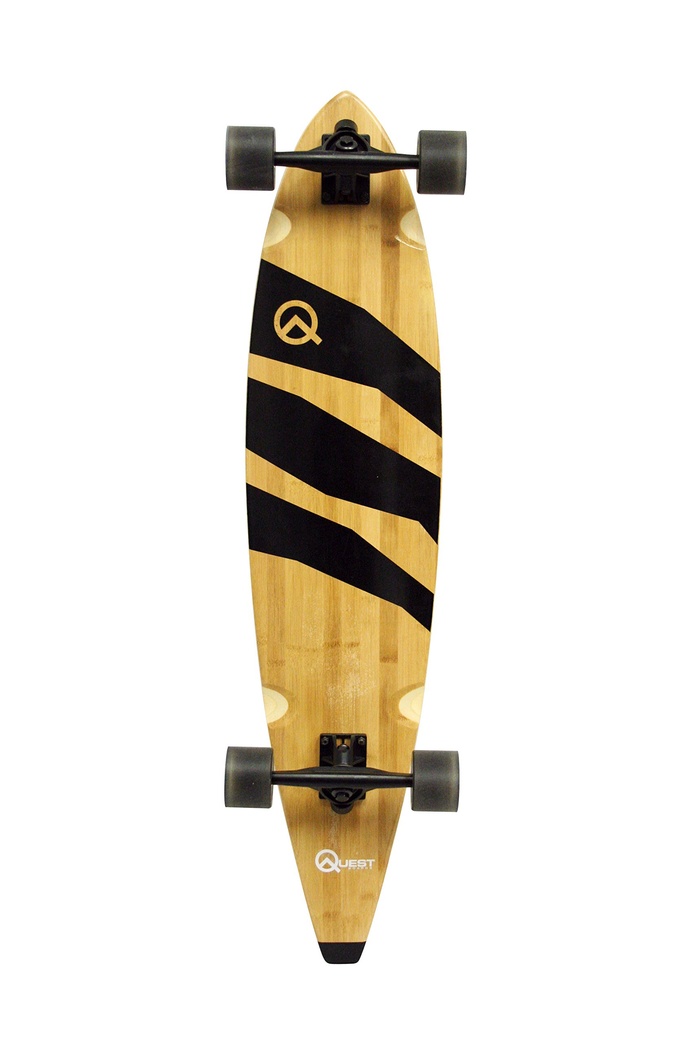 Quest Epic Classic Pintail Bamboo Longboard Skateboard, 40-Inch 