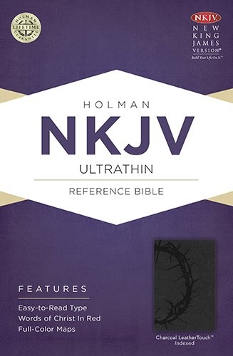 NKJV Ultrathin Reference Bible, Charcoal LeatherTouch Indexed