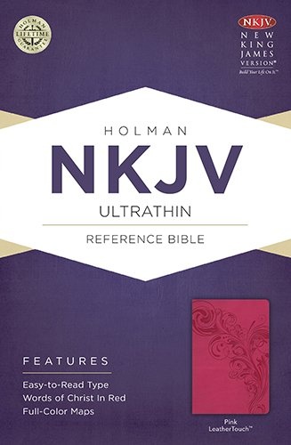 NKJV Ultrathin Reference Bible, Pink LeatherTouch